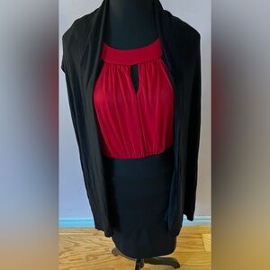 Long Sleeved Black Semi-Sheer Cardigan size M